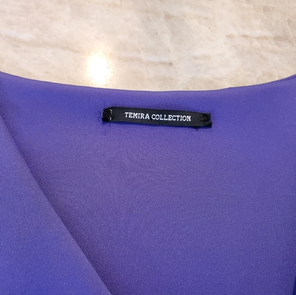 Temira Collection Purple Scuba Dress Size L - Picture 5 of 9